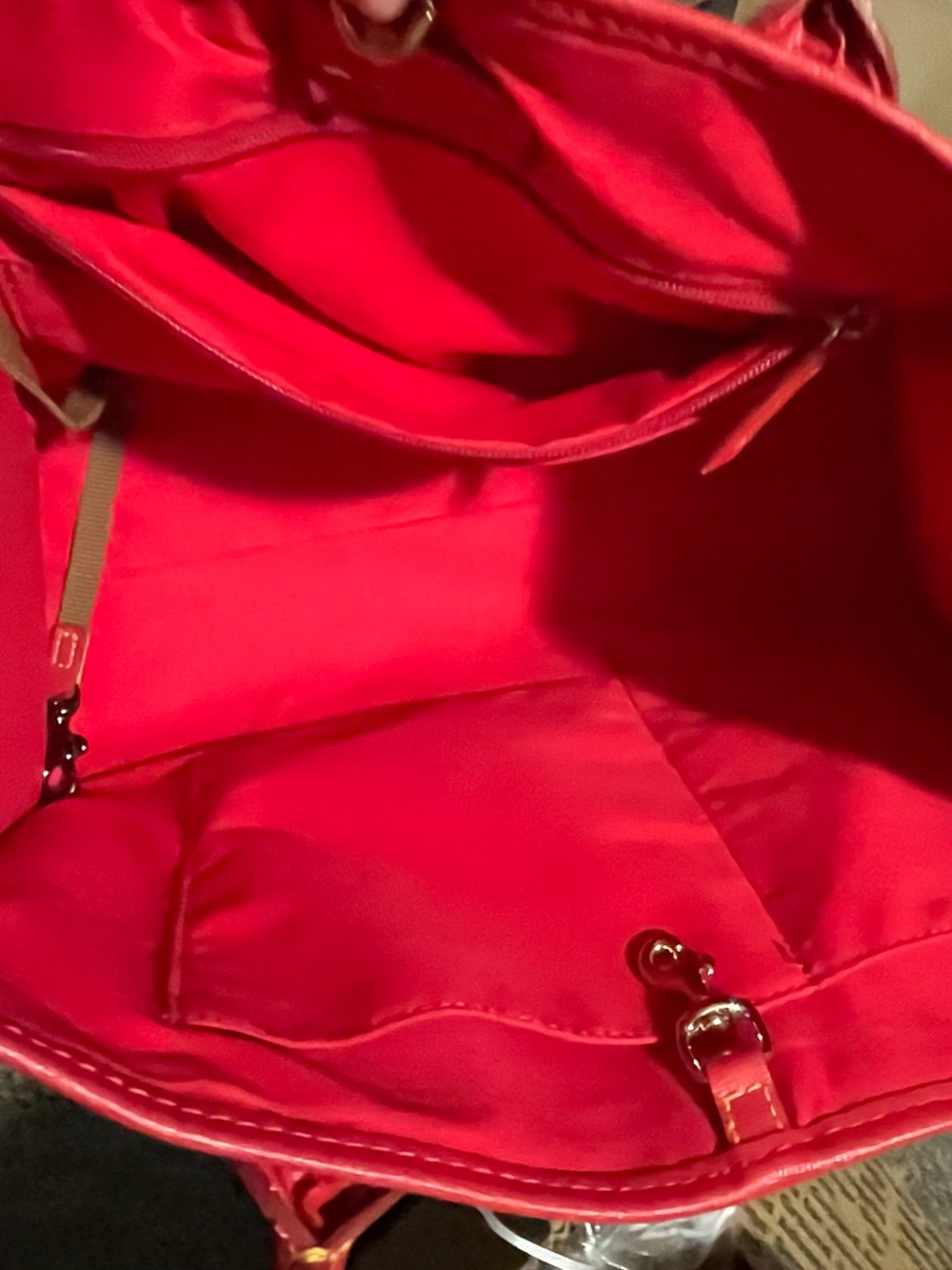 Dooney and Bourke Red-Trim Heart Print Open Tote Bag - Picture 12 of 13